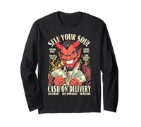 Sell Your Soul Divertente Devil Satana Sarcastico Halloween Deal Maglia a Manica