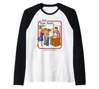 Sell Your Soul Sarcastic Retro Vintage Funny Adult Humor Maglia con Maniche Raglan