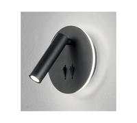 SELLA APPLIQUE ROTONDA CON SNODO ORIENTABILE LED 9W METALLO BIANCO O NERO DOPPIA ILLUMINAZIONE