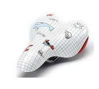 SELLA BICI BICICLETTA MTB PER BAMBINO BAMBINA BIANCO DISEGNI PESCI COLORATA