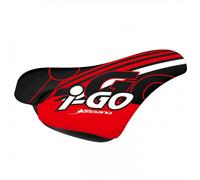Sella Bici Bimbo i-Go Nero Rosso 220x155mm Acciaio 7mm con Morsetto