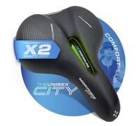 Sella City Bike Unisex - MEMORY FOAM X2 MULTY LAYER, ULTRA SHOCK SUSPENSION PLUS, 4 ZONE ANATOMIC DESIGN, WATERPROOF - Comfort, Ergonomia e Morbidezza per l’Uso Quotidiano (CITY)