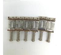 Sella del ponte con chiave per la sostituzione della chitarra ST 6 pezzi in 1 set Placcato oro Placcato argento Nero opzionale Set Di Ponti Per Chitarra(Silver)