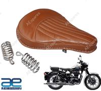 Sella Frontale Solo In Vera Pelle Marrone Per Royal Enfield Classic 350 500