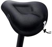 Sella grande per bicicletta， Coprisella for cyclette con imbottitura morbida in gel, extra for mountain bike e bici da corsa, for donne e uomini, adatto for spin(Black)
