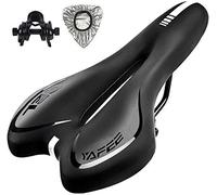Sella grande per bicicletta, Sella for bicicletta in gel, comoda, morbida e traspirante, comoda sella for bicicletta con strisce riflettenti(Black)
