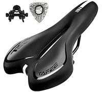 Sella grande per bicicletta, Sella for bicicletta in gel, comoda, morbida e traspirante, comoda sella for bicicletta con strisce riflettenti(Black)