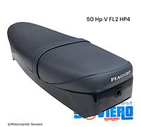 Sella grigia lunga con scritta Vespa 50 Hp V FL2 HP4 con gonnellino