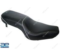 Sella In Pelle Sintetica Doppia Design Classico Per Royal Enfield + Bordo Bianco
