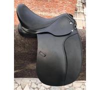 Sella inglese da dressage colore nero Genius Leather DD misura da 10" a 20"...