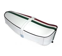 SELLA LUNGA BIPOSTO SIMILPELLE BIANCA TRICOLORE PER VESPA PRIMAVERA ET3 125