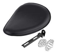 Sella Monoposto per Moto in Pelle Nera con Staffa a Molla in Acciaio Resistente, Adattamento Universale per Chopper, Bobber, Custom per Guida Urbana, Viaggi Brevi, Stile Vintage