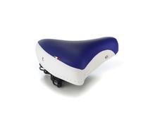 Sella Citybike Bianco/Blu con Molle, Rivestimento Skay e Imbottitura Flex PU