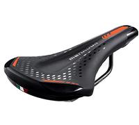 Sella Montegrappa da Bici per Uso E-MTB-GRAVEL Menador 3400, in Memory Foam Nero/Arancione