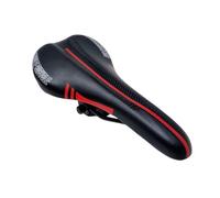 Sella Montegrappa in Eco Pelle con Interno in Schiuma/Gel per Bici da Corsa Trekking Cross MTB Colore Nero Rossa