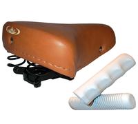 Sella MONTEGRAPPA Molle + Manopole Bici Graziella - Epoca - R - Olanda - Marrone