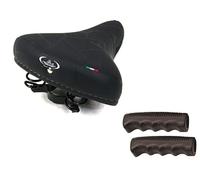 Sella per BICI GRAZIELLA VINTAGE con Molle + Manopole da donna borchie NERA