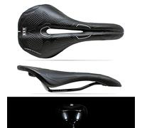 Sella per Bicicletta, MTB, Bici da Corsa, Vela SC Volcano Inserti Reflex 3M Anatomica MORPHOS con Foro Centrale (Total Black)