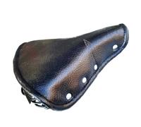 Sella per bicicletta vintage in similpelle con rivetti e molle, nera