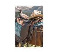 Sella per cavallo con cappello da cowboy, bandiera da giardino di benvenuto, 6 x 0,9 m, non sbiadisce, doppia faccia, bandierine per casa, cortile, cortile, veranda, prato