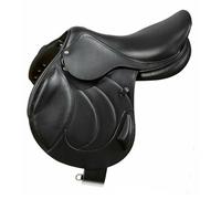 Sella per cavallo inglese Set di finimenti per cavalli da equitazione in pelle per tutti gli usi ST-ELS-012 (Sedile da 17 pollici)