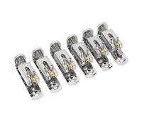 Sella per ponte per chitarra, 6 pezzi, set di sellette per chitarra elettrica regolabili in altezza, parte di ricambio in lega di zinco con ponte a rullo, per chitarre a 3, 4, 5, 6, 7 corde, scatola