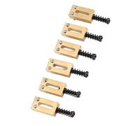 Sella per ponte per chitarra, in ottone, passo da 10,5 mm, 6 pezzi, installazione semplice, sella a ponte di facile regolazione, dimensioni standard, buona mano per la sostituzione (BLACK)