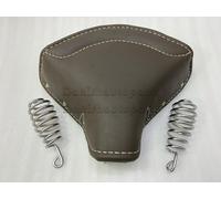 SELLA PICCOLA LYCETTE SOLO SEAT-BSA BANTAM D1/D3 PELLE MARRONE E MOLLE CROMATE