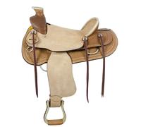 Sella western Denver in cuoio non lavorato modello Wade con staffe in legno e ar