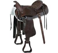 Sella western Natowa Pony in cuoio completa di sottopancia anteriore e posterior
