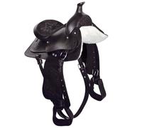 Sella western pony con sottopancia e staffe e seggio in pelle scamosciata Sarto