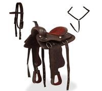 Sella Western Testiera e Pettorale in Vera Pelle 12" Marrone