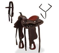 Sella Western Testiera e Pettorale in Vera Pelle 13" Marrone