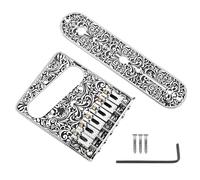 Selle a rullo a 6 corde, ponte e piastra di controllo in metallo inciso, piastra di controllo per chitarre elettriche, accessori con intaglio decorativo