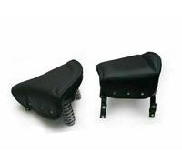 Selle Anteriori E Posteriori In Pelle Nera + Molle Per Royal Enfield Triumph