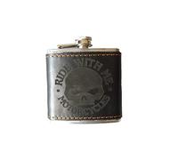 Selle del Salento Fiaschetta Skull in Pelle con Teschio Vodka, Whisky, liquore Harley