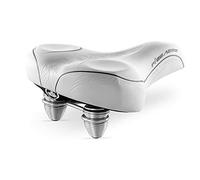 Selle Montegrappa Bicicletta da bicicletta da città in pelle da uomo e da donna, per bici da città e da spiaggia, stile vintage retrò XC 1700 P! Quadro colore: bianco - Made in Italy