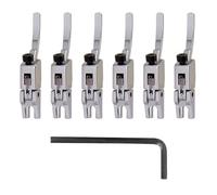 Selle per ponte tremolo per chitarra elettrica da 6 Selle per ponte tremolo per chitarra elettrica Selle per corde con chiusura in metallo, Silver