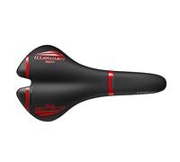 Selle San Marco ASPIDE Racing - Sella per Bici da Corsa, Leggera, con Forma Curva e Seduta Stretta, Rail in Xsilite - Taglia L1, Nero/Rosso