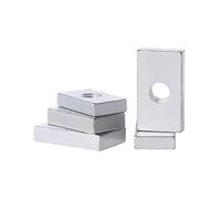 SellGood Dado a Mano 5-50 Pezzi M3 M4 M5 M6 M8 Dado Quadrato in Acciaio al Carbonio zincato Dadi rettangolari Dadi a Blocco Scorrevole Sottile Accessorio per Profilo in Alluminio(M5x8x15x4mm-20pcs)