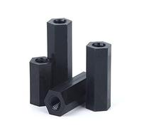 SellGood Dado a Mano Distanziatore Esagonale da 20 Pezzi M2.5, da Filetto Femmina a Filetto Femmina, in plastica di Plastic, Lunghezza 5~30 mm(Black,M2.5x15mm)