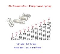 SellGood Molle Metalliche 10 Pezzi/Lotto 0,3 mm 304 Acciaio Inossidabile Piccola Molla di Compressione OD 2/2,5/3/4/5/6 mm Lunghezza da 5 mm a 50 mm Molle Metalliche(20mm,4MM_0.3MM)