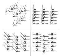 SellGood Molle Metalliche 60 Pezzi - Diametro Filo 1,2 mm - Molla a V, Torsione, 180/120/90/60 Gradi, 3 Giri - Assortimento Rotanti