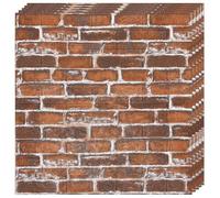 Selling Depot Carta da parati adesiva 3D effetto mattone rosso rustico - Set 30 fogli (70x77cm, 15.9mq) autoadesiva, impermeabile, fonoassorbente - cucina, camera, bagno, pareti fai da te