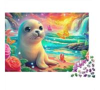 Sello en el paraíso Extra Thick Cardboard Arte Floral Cascada Jigsaw Puzzle Bundle Concentration Training Travel Activity Gift for Family Puzzle Senior Enthusiasts 52x38cm/1000pcs