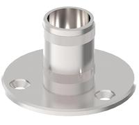Sellon24® Flangia di ancoraggio a pavimento in acciaio inox, per tubo rotondo, per tubo flangiato, supporto da pavimento, piastra di ancoraggio Ø 42,4 mm, per ringhiera
