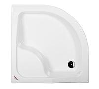 Sellon24® Piatto doccia con seduta e supporto in EPS, piatto doccia in acrilico, bianco profondo, stabile, liscio, in polistirolo a cerchio R55, piastrellabile, altezza 41 cm (MT_90 x 90 x 41 R55)