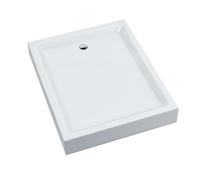 Sellon24 Piatto doccia, piatto doccia, con piedini di supporto, acrilico sanitario, antibatterico, rinforzato in resina, montaggio a pavimento, bianco, rettangolare, 80 x 100 cm, altezza 16 cm