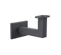 Sellon24® Supporto per corrimano da parete con foro per corrimano in legno a LED, RAL 7016, colore antracite, verniciato a polvere, per corrimano in legno