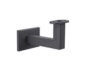 Sellon24 Supporto per corrimano da parete con foro per corrimano in legno a LED, RAL 7016, colore antracite, verniciato a polvere, per corrimano in legno